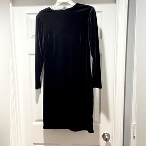 A new day black velour long sleeve dress.